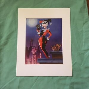 Harley Quinn art matted batman Joker DC Comics